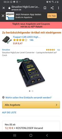- (Subwoofer, Adapter)