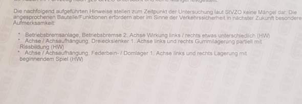 Das würde beim tüv festgestellt ist das schlimm?